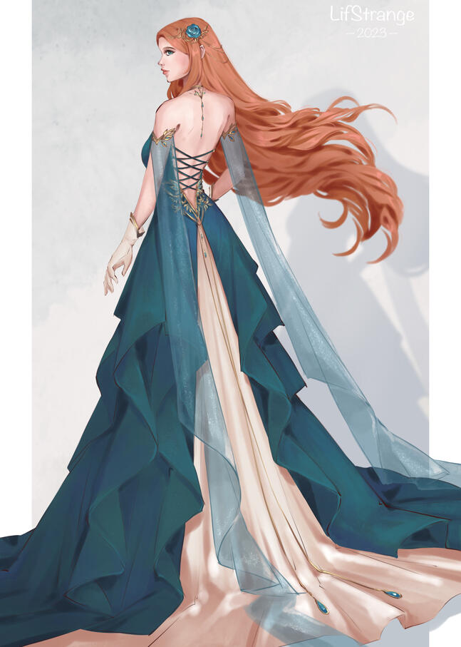 Deep Teal Gown (YCH+Outfit by LifStrange)