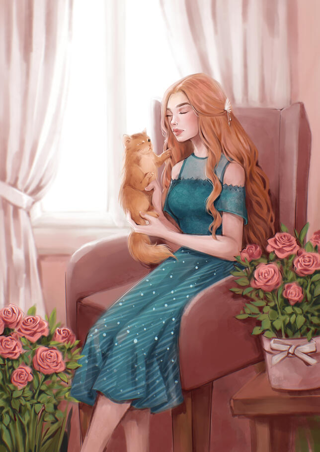Morning Snuggles with Pumpkin (by LifStrange)