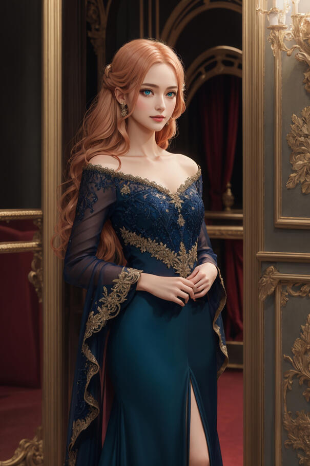 Formal ~ Navy & Gold Gown